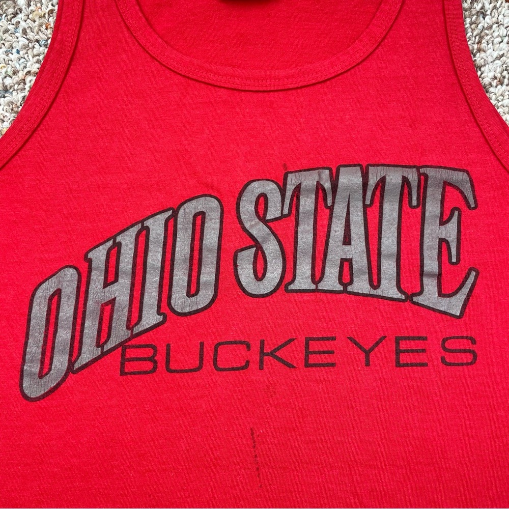 VTG 90s Ohio State Buckeyes Single Stitch Sleeveless Tank Top t-shirt adult sz S - Picture 4 of 12